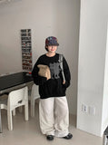 Daiki Banding String Color Matching Fleece Pants