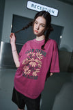 Peace Flower Pigment Short Sleeve T-Shirt