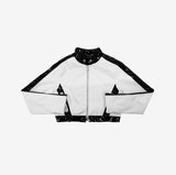 Peolan Glossy Color Matching Leather Jacket
