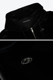 LOGO HOOD VELVET JACKET