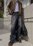 Fancy Lettering Balloon Denim Pants