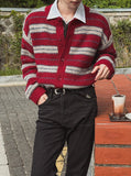 [wool21%] sway multi-stripe cardigan