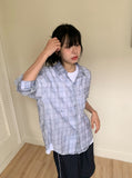 Rimu Summer Loose-Fit See-Through Check Shirt