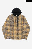 Pana over hooded check padded shirt