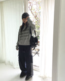 Nar Off Shoulder Loose Fit Pile Sweatshirt