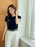 Tory Round Ribbed Span Short Sleeve T-shirt