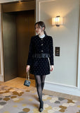 Gnut Frill Velvet Jacket Skirt Set