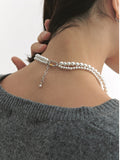 Noailles Silver (C) White Pearl 2WAY Necklace