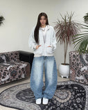 Ness Curved Leopard Denim Pants