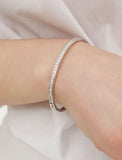 Essence Silver Moissanite Full Pave Slim Bangle
