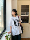 [unisex] Formt Cat Print Over Short Sleeve Tee