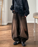 Blended Damage Balloon Denim