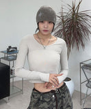 Reen U-Neck Crop Long Sleeve Tee
