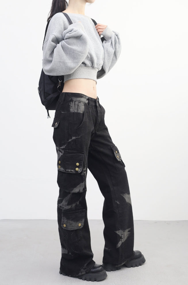 【NONCODE】Glitch washing denim pants NONCODE(ノンコード) - グリッチウォッシュ加工デニムパンツ