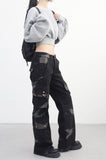 Glitch washing denim pants