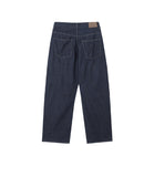 One-Tuck Linen Raw Edge Wide Denim Pants