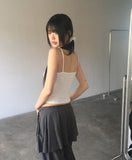 Hooyou Flower Punching Ribbon Lace Sleeveless