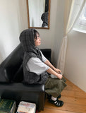 [unisex] Loved Summer Check Hooded Vest