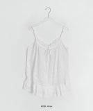 Lamillie White Ribbon Sleeveless Bustier Blouse