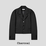 Ellier Three-Button Cropped Blazer