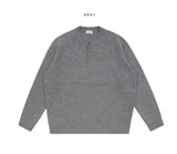 Dense Lambs Wool Henley Neck Knit