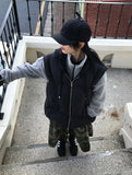 KNIT HOOD PADDING VEST