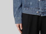 Round denim jacket