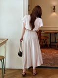 Meshian banding flare long skirt