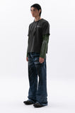 damage washing layered t-shirt