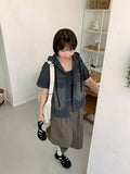 Suble Hood Denim Short Sleeve Shirt