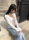 Ronil Punching Button U-Neck T-Shirt