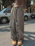Salute Damage Balloon Denim Pants