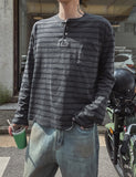 Love Pigment Henley Neck Long Sleeve T-Shirt