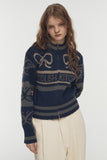 [2-WAY] RIBBON CROP Knit Zip-up