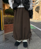 [BAONHAUS] Richenko ribbon banding long skirt