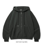 Inverted cropped hood zip-up