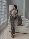 double-out pocket denim pants
