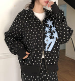 Kitsch Star Check Patch Two-Way Hood Zip-Up