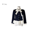 Sau Dot Ribbon Layered Cardigan