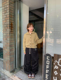 [Unisex] Kamna Carpenter Check Cotton Banding Wide Pants