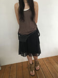 Must Dot Banding Midi Skirt