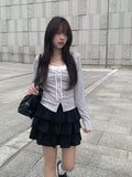 Dosi Ribbon Lace Slim Cardigan T-Shirt