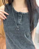 Toil Vintage Henley Neck Ribbed Sleeveless