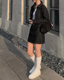 Rank Black Denim Mini Skirt