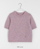 Nanko Puff Color Short Sleeve Crop Wool Knit