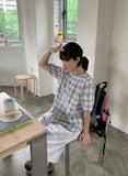 Yoha Color Matching Check Short Sleeve Tee