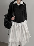Vintage Frill Cotton Shirt Jacket