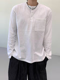 Front button henley neck basic T-shirt