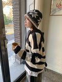 Corelli Button Stripe Hood Knit