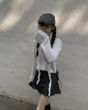 Otsu Angora Ribbed Cropped V-Neck Knit